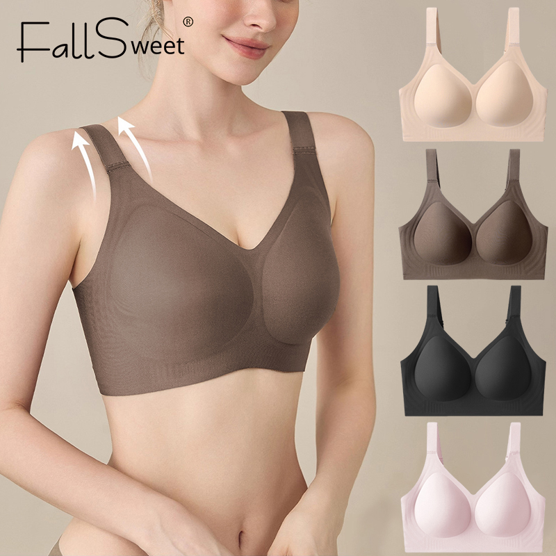 Mastectomy Bra Pocket - FallSweet Women Push-Up Seamless Bra Plus