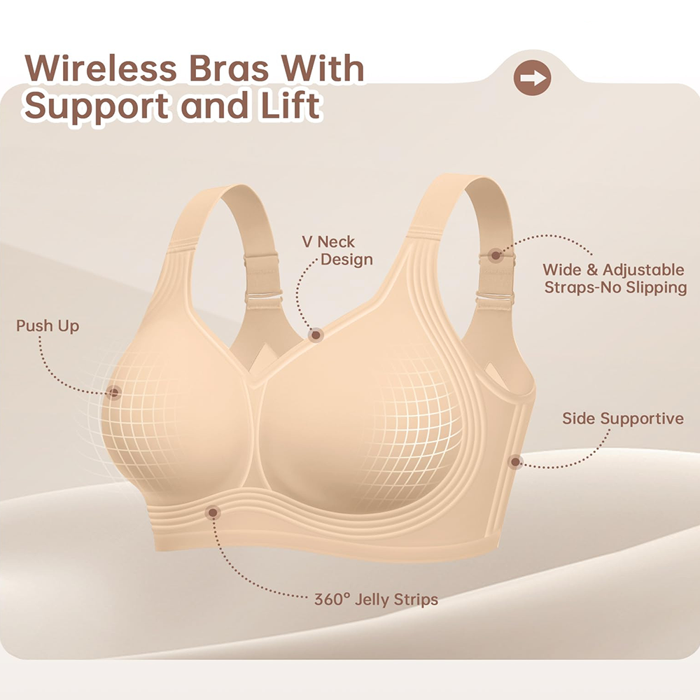 Plus Size Push Up Jelly Bra Se - đánh giá và giá T Shirt Bra Seamless